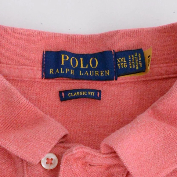 Polo Ralph Lauren Coral Classic Fit 100% Cotton Short Sleeve Polo Golf Shirt XXL - Picture 4 of 10